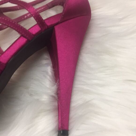 Hot Pink Sole Obsession Satin Evening Shoe - Picture 7 of 8